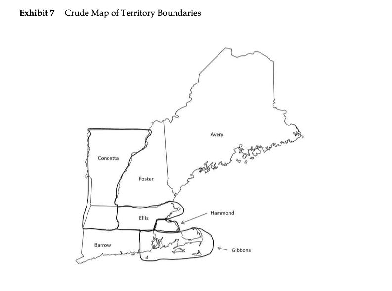 Exhibit 7 Crude Map of Territory Boundaries Avery Concetta starr Britt vores Foster Hammond Ellis Barrow Gibbons