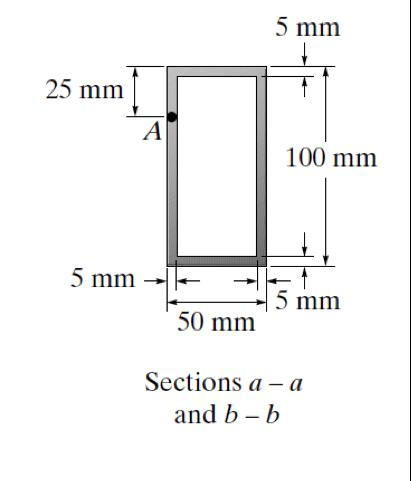 Image for Determine the principal stress at point A on the cross section of the hanger at section a-a and b-b. Specify t