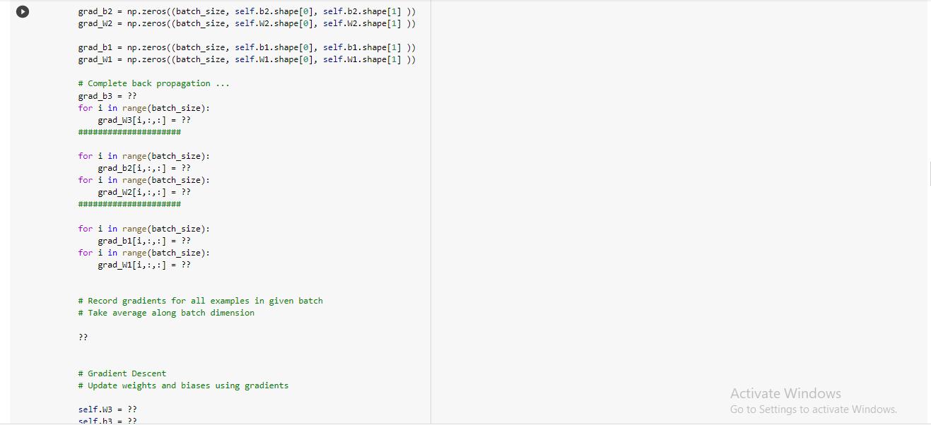 grad_b2 = np.zeros((batch_size, self.b2.shape[0], self.b2.shape [1] )) grad_W2 = np.zeros((batch_size,