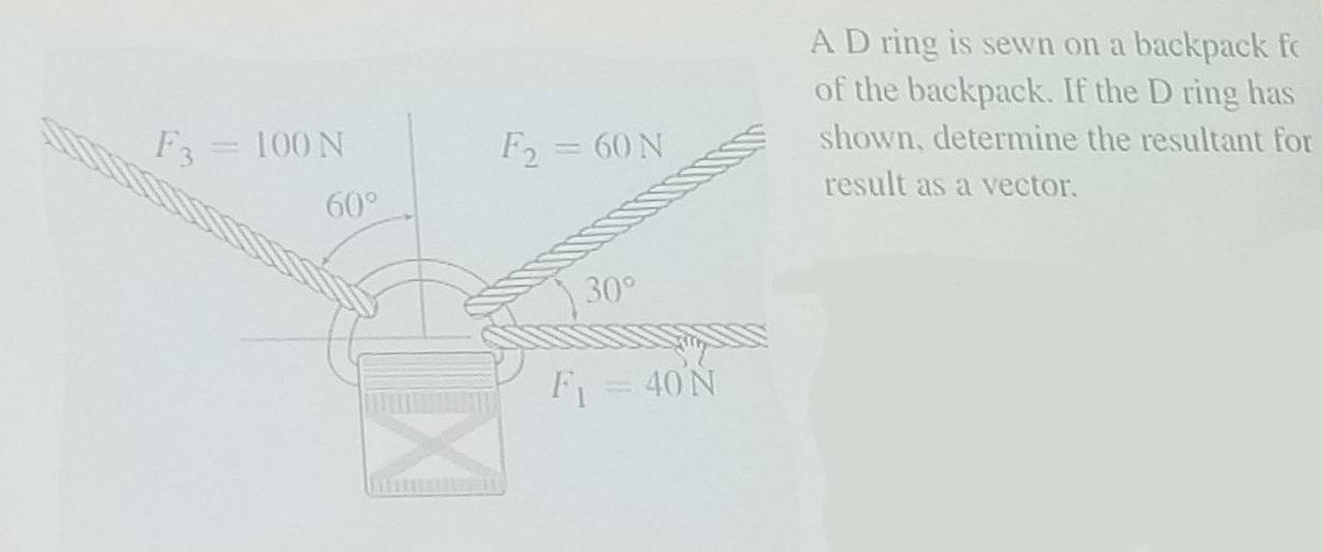 AD ring is sewn on a backpack fe of the backpack. If
