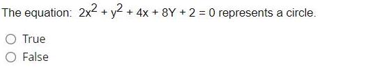 The equation: 2x + y2 + 4x + 8Y + 2 =