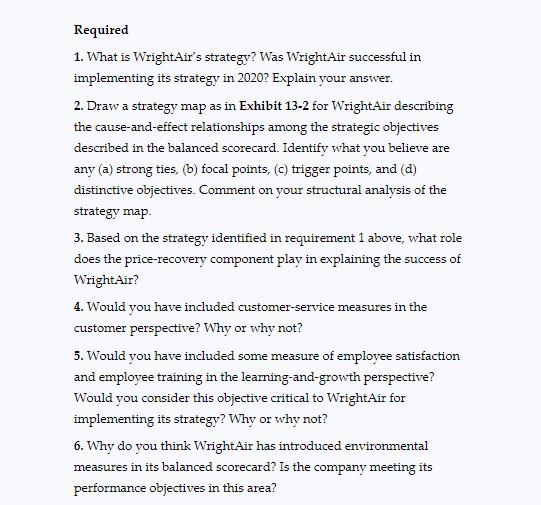 Required 1. What is WrightAirs strategy? Was WrightAir successful in implementing its strategy in 2020? Explain your answer.