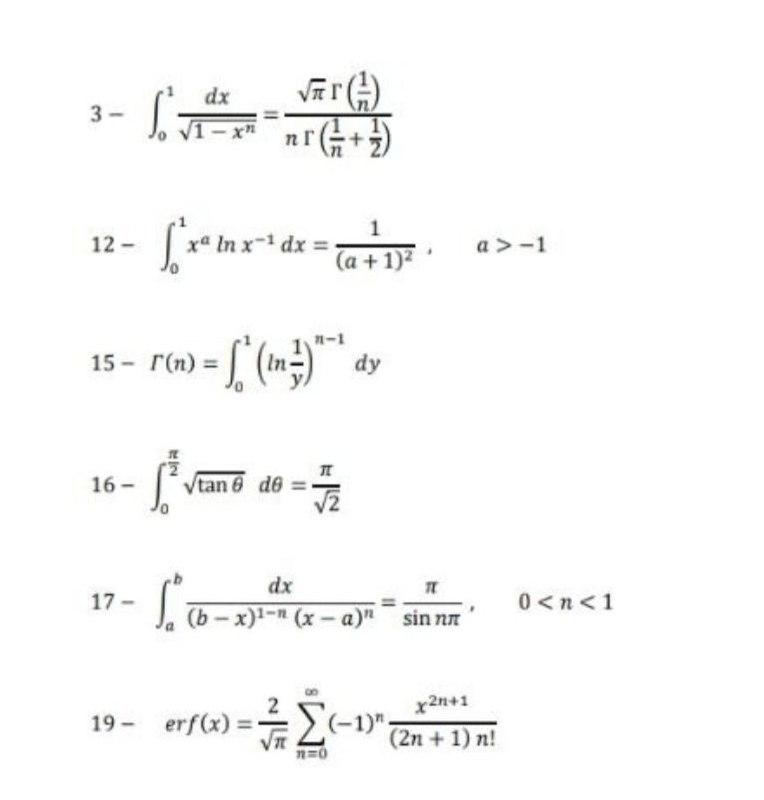 3- 12- 16- 15- r(n) = - 17- dx 1-xn - 1 [ 'x in x^ dx = (a + 1) er () nr ( 1/2 + 1/ ) So 16- tan 6 de = do dx