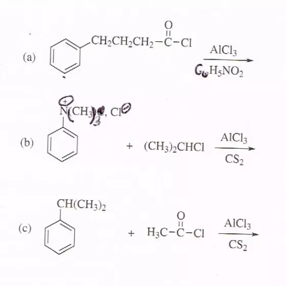 Image for Predict major product(s) in each of the following Friedel-Crafts reactions. If the reaction does not occur, of