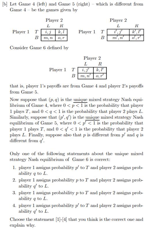 RBmn[b] Let Game 4 (left) and Game 5 (right) - which is different fromGame 4 - be the games given byPlayer 2Player 2LR