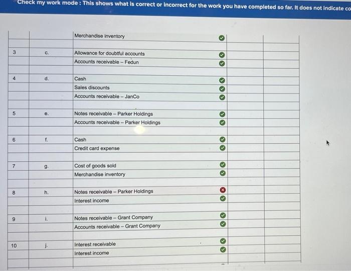 Check my work mode : This shows what is correct or incorrect for the work you have completed so far. It does not indicate com