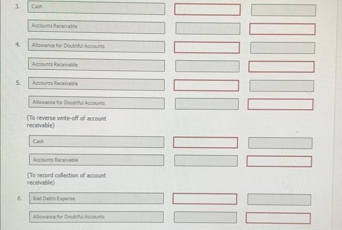 3. Cash Accounts Receivable 4. Allowance for Doubtful Accounts Accounts Receivable S. Accounts Receivable Allowance for Doubt