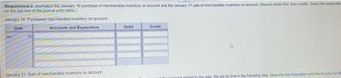 Requirement 2. Journalize the January 10 purchase of merchandise invertory on account and the Janary St sale of merchandise i