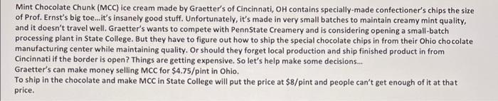 Mint Chocolate Chunk (MCC) ice cream made by Graetters of Cincinnati, OH contains specially-made confectioners chips the si