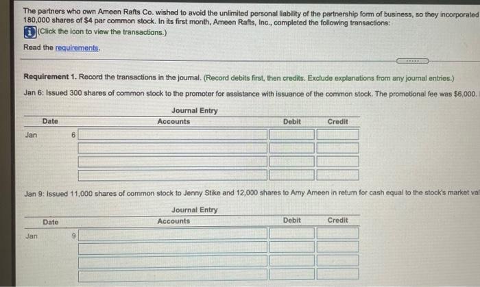 The partners who own Ameen Rafts Co. wished to avoid the unlimited personal liability of the partnership form of business, so