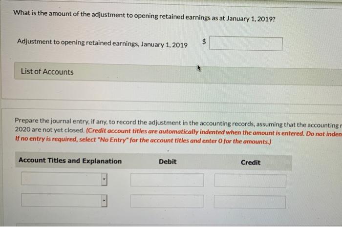 What is the amount of the adjustment to opening retained earnings as at January 1, 2019? Adjustment to opening retained earni