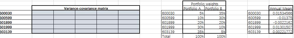 Variance-covariance matrix500030500599501899501999503139600030600599601899601999603139TotalPortfolio weightsPort