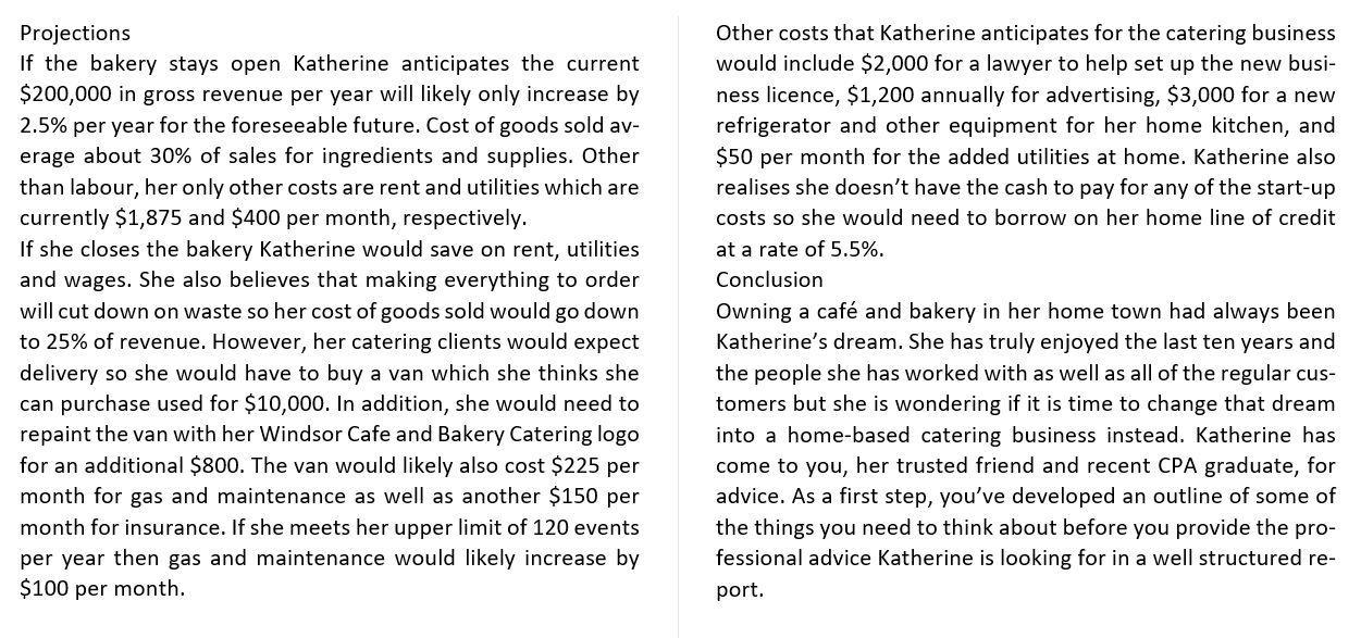 ProjectionsIf the bakery stays open Katherine anticipates the current$200,000 in gross revenue per year will likely only in