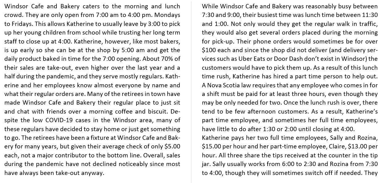 Windsor Cafe and Bakery caters to the morning and lunchcrowd. They are only open from 7:00 am to 4:00 pm. Mondaysto Fridays