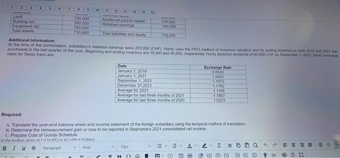 7101112141516Land100.000 Additional paid in capital 100 000Building not200.000 Retained earningsEquipment net190.