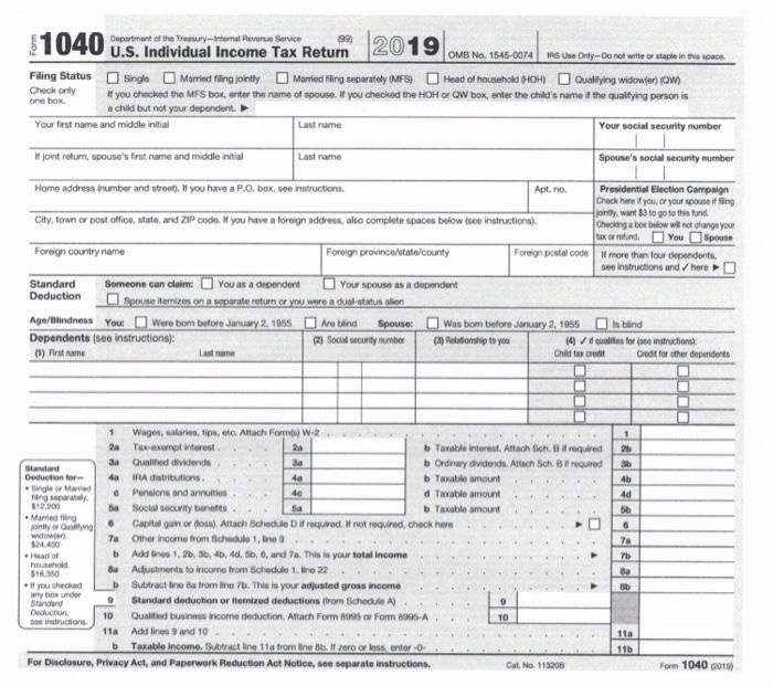 Department of the Treasury--Internal Revenue Service 199) 2019 OMB No 1545-0074 IRS Use Only. Do not write or staple in the O