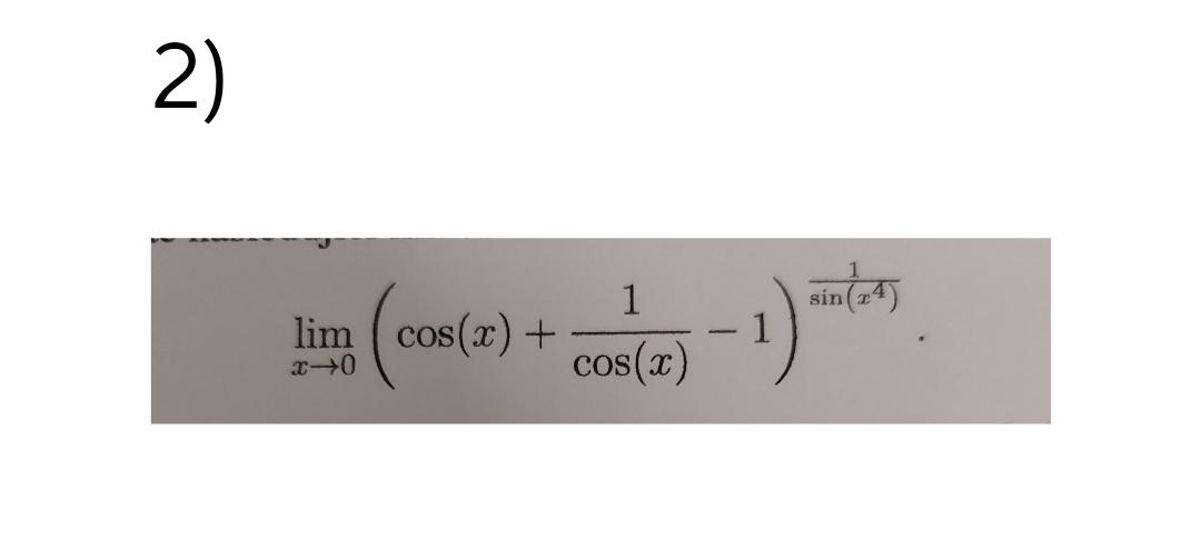 2) 1 lim (cos(x) + cos(x) |