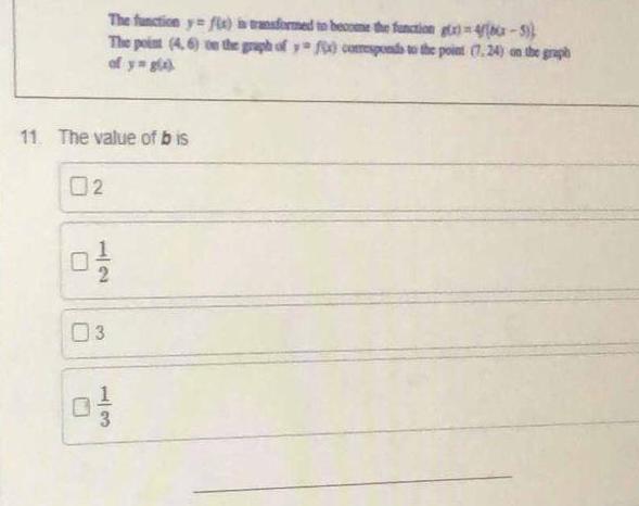 The function y= f) anformed to become the function g)=D4-5)) The point