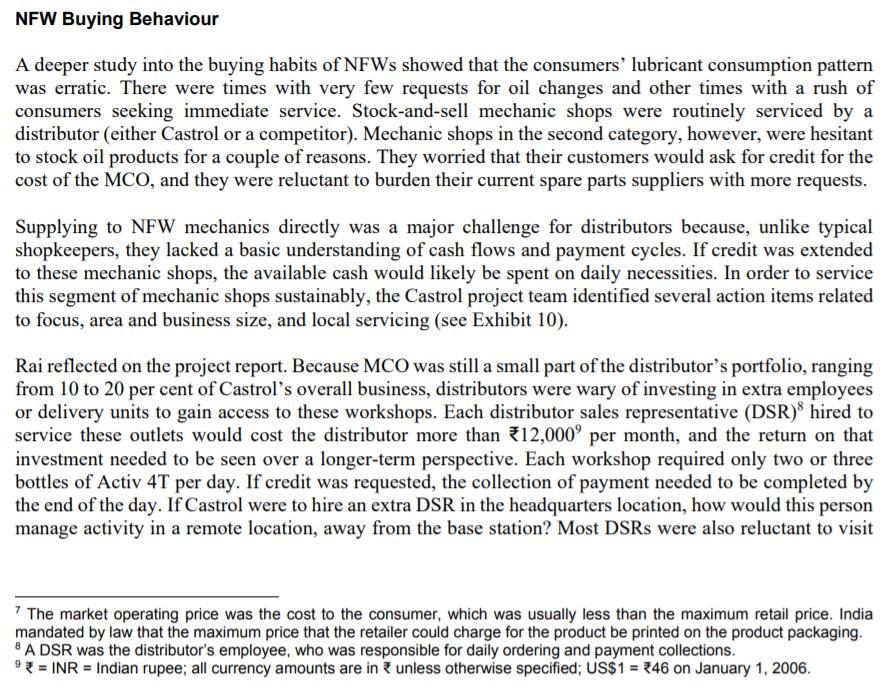 NEW Buying Behaviour A deeper study into the buying habits of NFWs showed that the consumers lubricant consumption pattern w