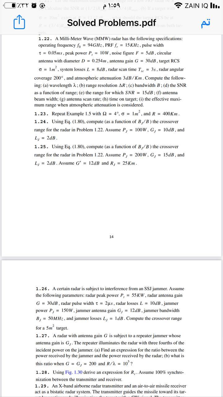 %TY @@calculate the SNR at (1/2)/1:09 he targe CS be at Solved Problems.pdf from both are 1.22. A Milli-Meter
