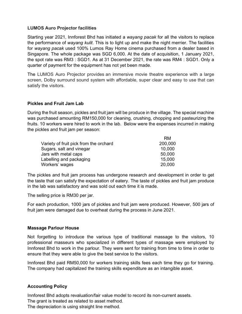 LUMOS Auro Projector facilitiesStarting year 2021, Innforest Bhd has initiated a wayang pacak for all the visitors to replac