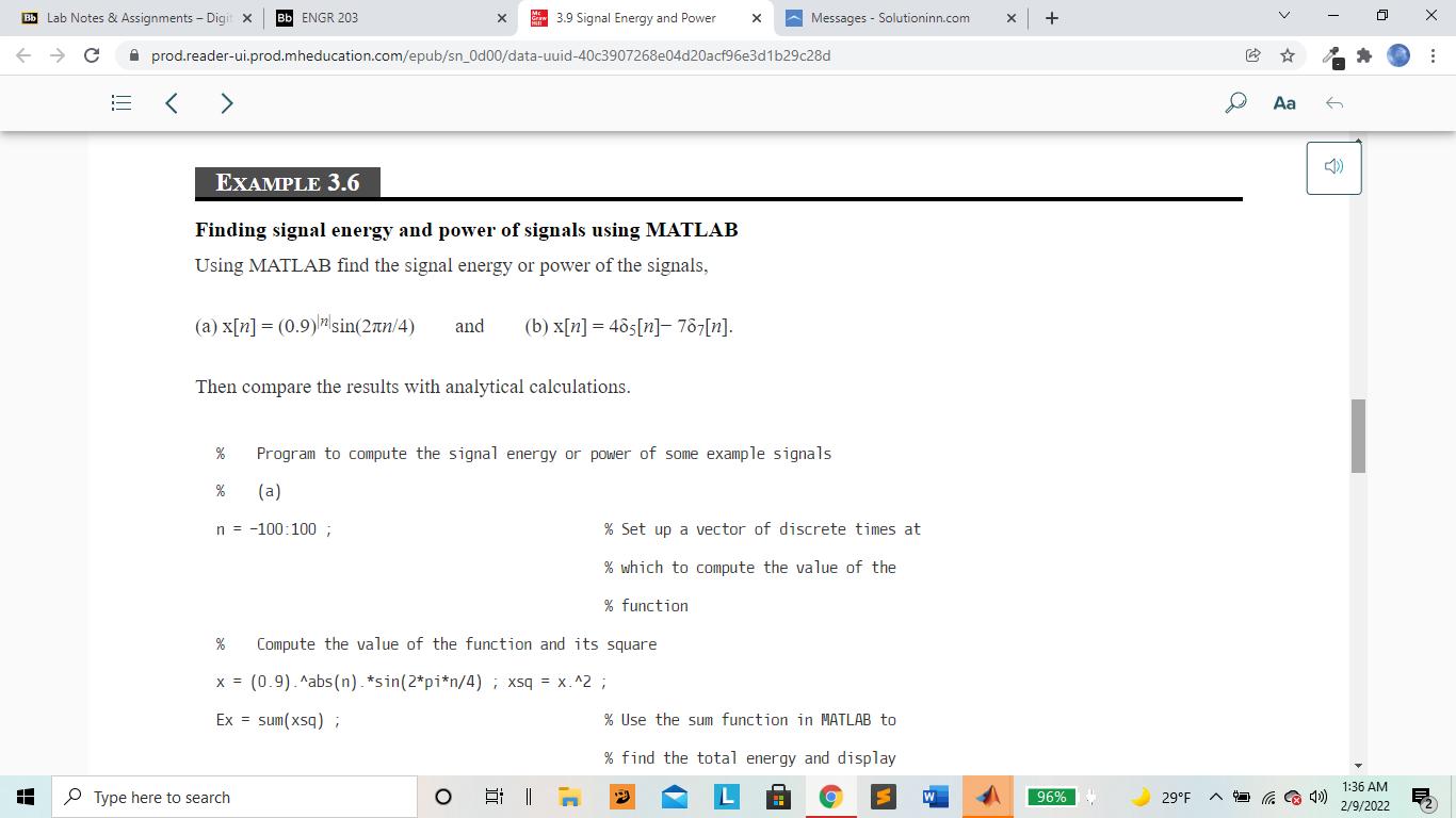 Bb Lab Notes & Assignments - Digit x Bb ENGR 203   C 84 115 EXAMPLE 3.6