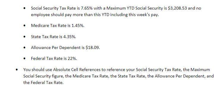 Social Security Tax Rate is 7.65% with a Maximum YTD Social Security is $3,208.53 and no employee should pay more than this Y