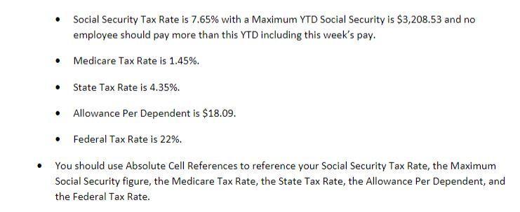 Social Security Tax Rate is 7.65% with a Maximum YTD Social Security is $3,208.53 and no employee should pay more than this Y