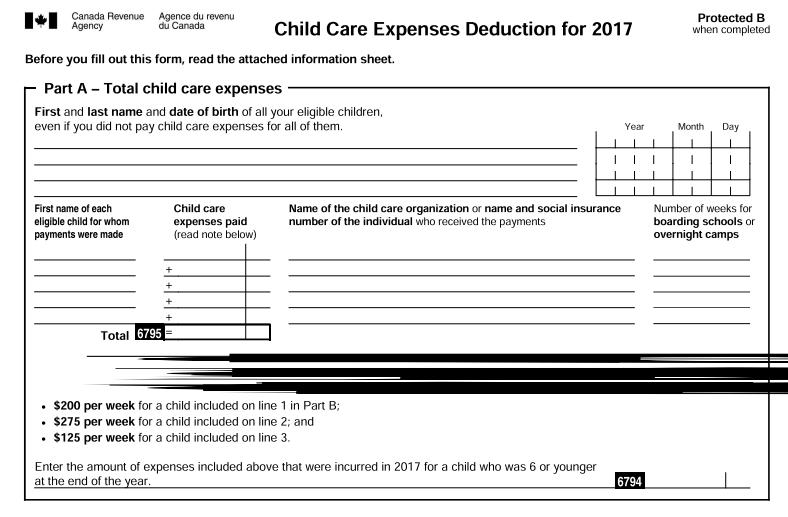 Canada Revenue Agency First name of each eligible child for whom payments were made . Before you fill out