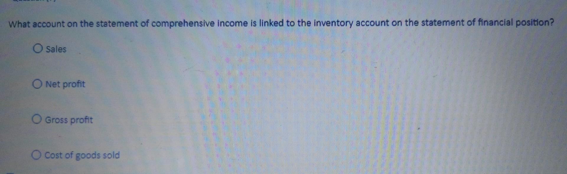 What account on the statement of comprehensive income is linked to the inventory account on the statement of financial positi