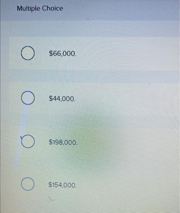 Multiple ChoiceO$66,000.O$44,000.o$198,000.O$154.000.