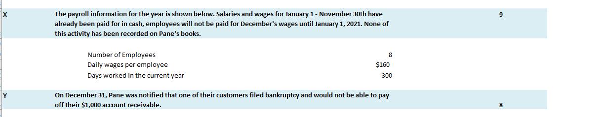 х 9The payroll information for the year is shown below. Salaries and wages for January 1 - November 30th have already been p