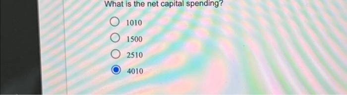 What is the net capital spending?10101500O25104010