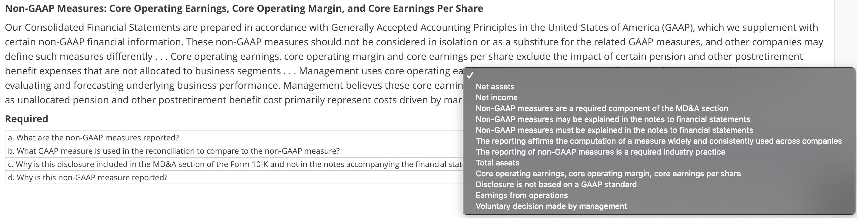 Non-GAAP Measures: Core Operating Earnings, Core Operating Margin, and Core Earnings Per ShareOur Consolidated Financial Sta
