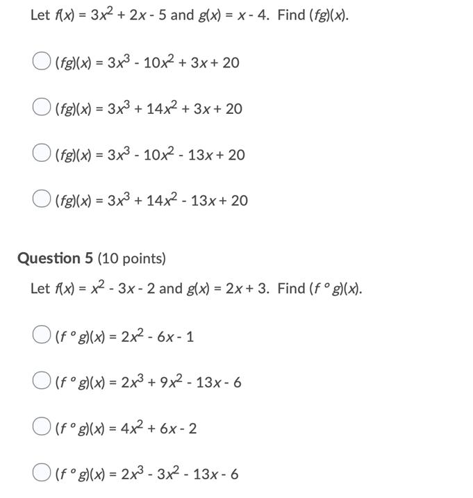 Let Ax) = 3x + 2x - 5 and g(x) = x