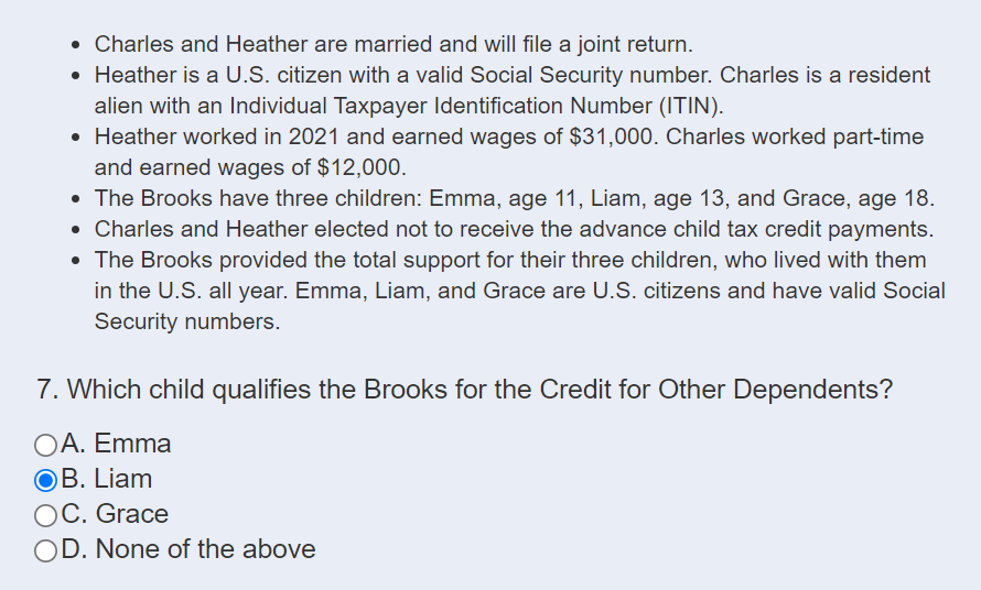 ? Charles and Heather are married and will file a joint return.? Heather is a U.S. citizen with a valid Social Security numb