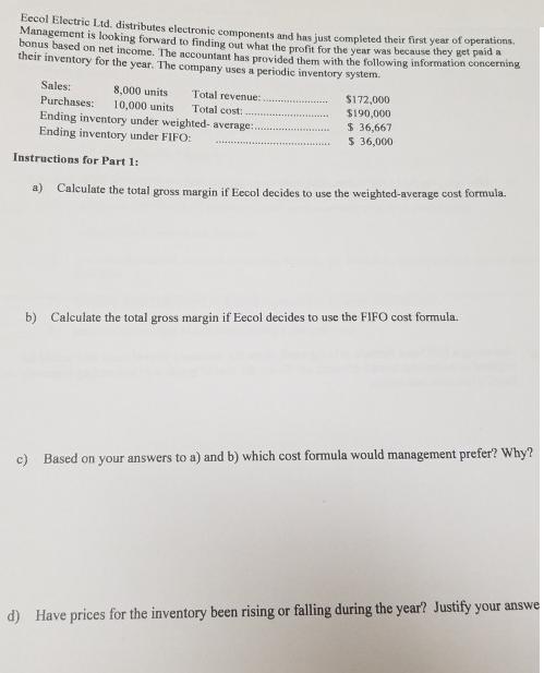 Eecol Electric Ltd. distributes electronic components and has just completed their first