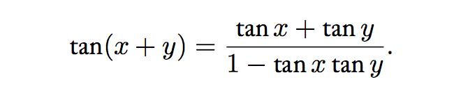 tan(x + y) tan x + tan y 1 - tan x tan y