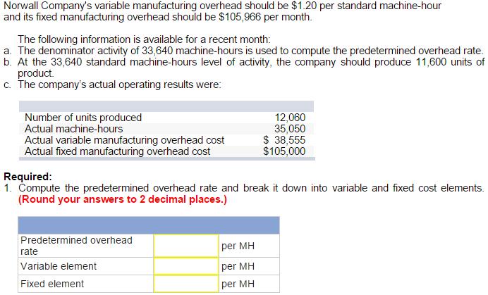 Image for 2. Compute the standard hours allowed for the actual production. 3. Compute the variable overhead rate and eff