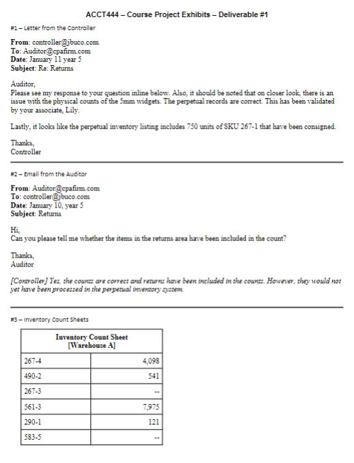 ACCT444 - Course Project Exhibits - Deliverable #1 #1 - Letter from the controller From: controller@jbuco.com To: Auditor@cpa