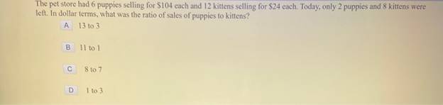 The pet store had 6 puppies selling for $104 each and 12 kittens selling for $24 each. Today, only 2 puppies and 8 kittens we