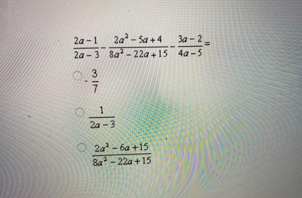 2a- Sa +4 - 2- 2a -1 2a - 3 8a -