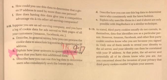 e. How could you use this data to determine that a giv- en IP address is used by more than one person? f. How