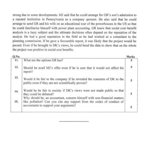 strong due to some developments. MJ said that he could arrange for GRs sons admission to a reputed institution in Pennsylva