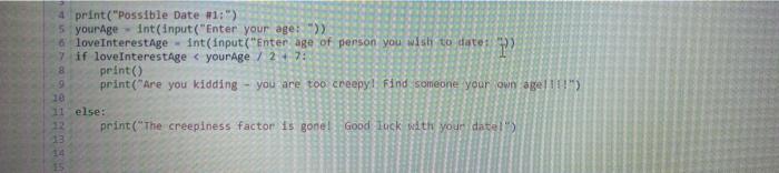 a loop. Pretend you have 3 different dating options so that loop