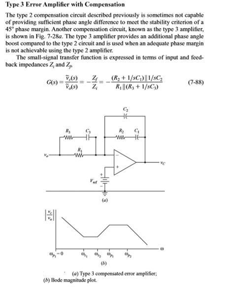 Type 3 Error Amplifier with Compensation The type 2 compensation circuit described previously is sometimes