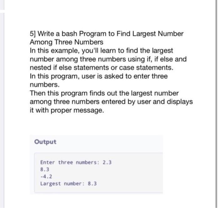screen. 2] Check whether an integer (entered by the user) is a
