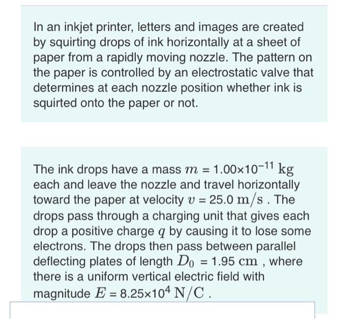 In an inkjet printer, letters and images are created by squirting drops of ink horizontally at a sheet of paper from a rapidl