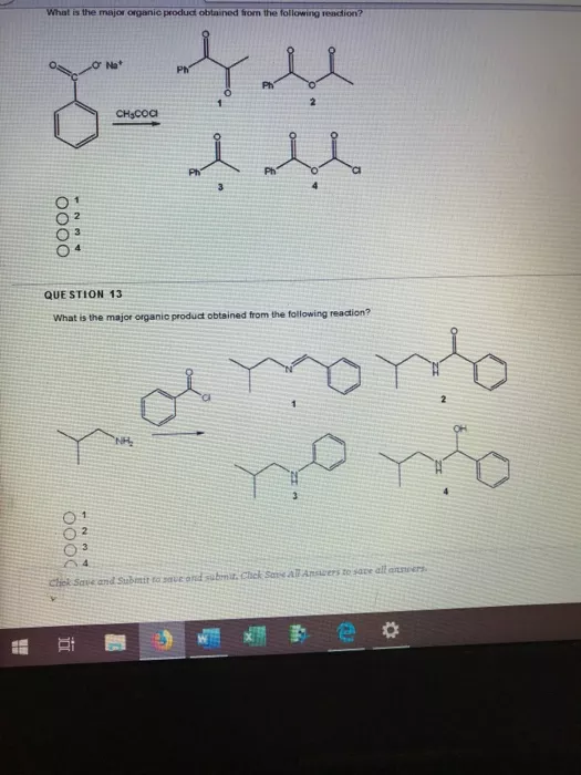 What is the major organic product obtained from the following reaction? N- 0000 QUESTION 13 What is the major organic product