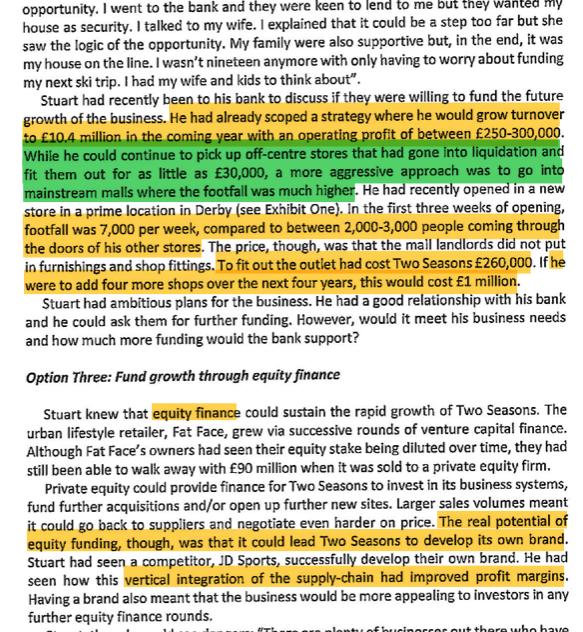 opportunity. I went to the bank and they were keen to lend to me but they wanted my house as security. I talked to my wife. I